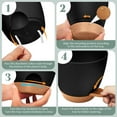 thumbnail image 5 of 5 Pack Self Watering Plant Pots, Plastic Planters with Drainage Holes and Saucers, Flower Pots for Indoor Outdoor Garden Plants, 7/6.5/6/5.5/5 Inch（Black）, 5 of 7