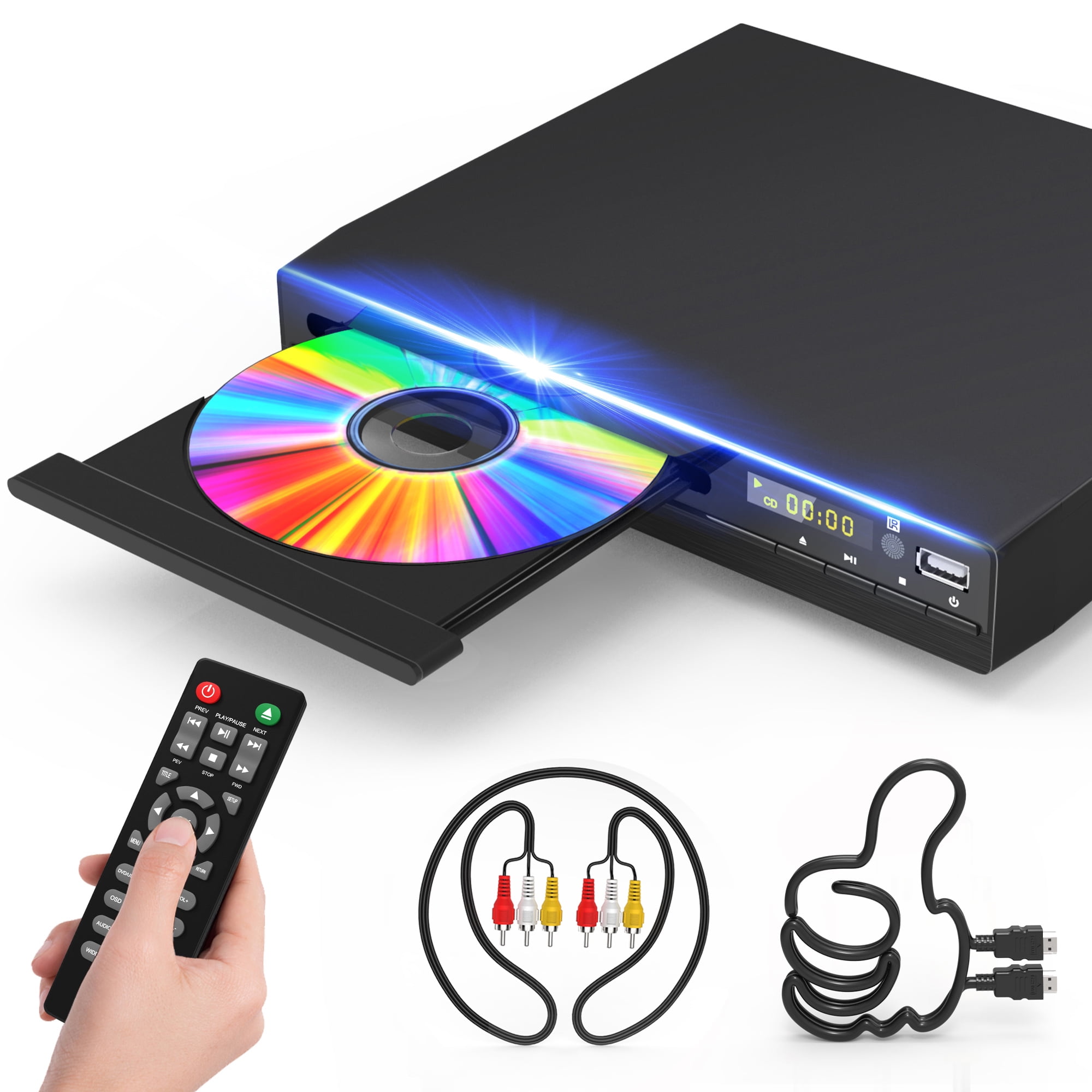 Incubus Onderzoek steeg DVD Player with HDMI 1080P HD DVD Player for TV with Remote Portable CD  Player - Walmart.com