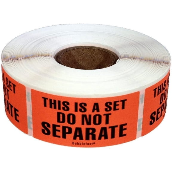 This is A Set Do Not Separate Labels 500/roll 1" x 2" Orange Fluorescent FBA Label