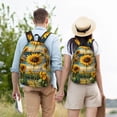 thumbnail image 4 of Yiaed Artistic Oil Painting Sunflower Print Print Laptop Backpack Travel Canvas Backpack Vintage Aesthetic Backpack for School Knapsack Backpack Backpack for School-Medium, 4 of 5