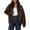 Dark Coffee, variant on PRETTYGARDEN Women's Faux Leather Motorcycle Jacket Trendy Fall Spring Clothes Oversized Zip Up Winter Coat Outerwear