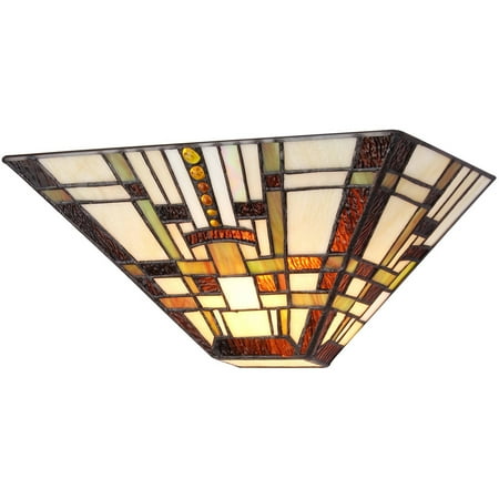 Mission Style Wall - Chloe Lighting Farley Tiffany-Style Mission 1-Light Wall Sconce, 12