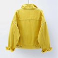 thumbnail image 3 of Women Spring And Autumn Coats Warm Solid Long Sleeve Denim Jacket Outerwear-DF, 3 of 3