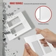 thumbnail image 4 of ENERLITES SI8832-W-STICKER Screwless Decorator Wall Plates Child Safe Outlet Covers, Size 2-Gang 4.68" H x 4.73” L, Unbreakable Polycarbonate Thermoplastic, SI8832-W, Glossy, White, 4 of 4