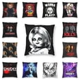 thumbnail image 2 of Funda de cojín de la novia de Chucky, 40x40cm, funda de almohada de juego para niños de Halloween, almohadas modernas de terciopelo, decoración para salón, decoración del hogar, 2 of 5
