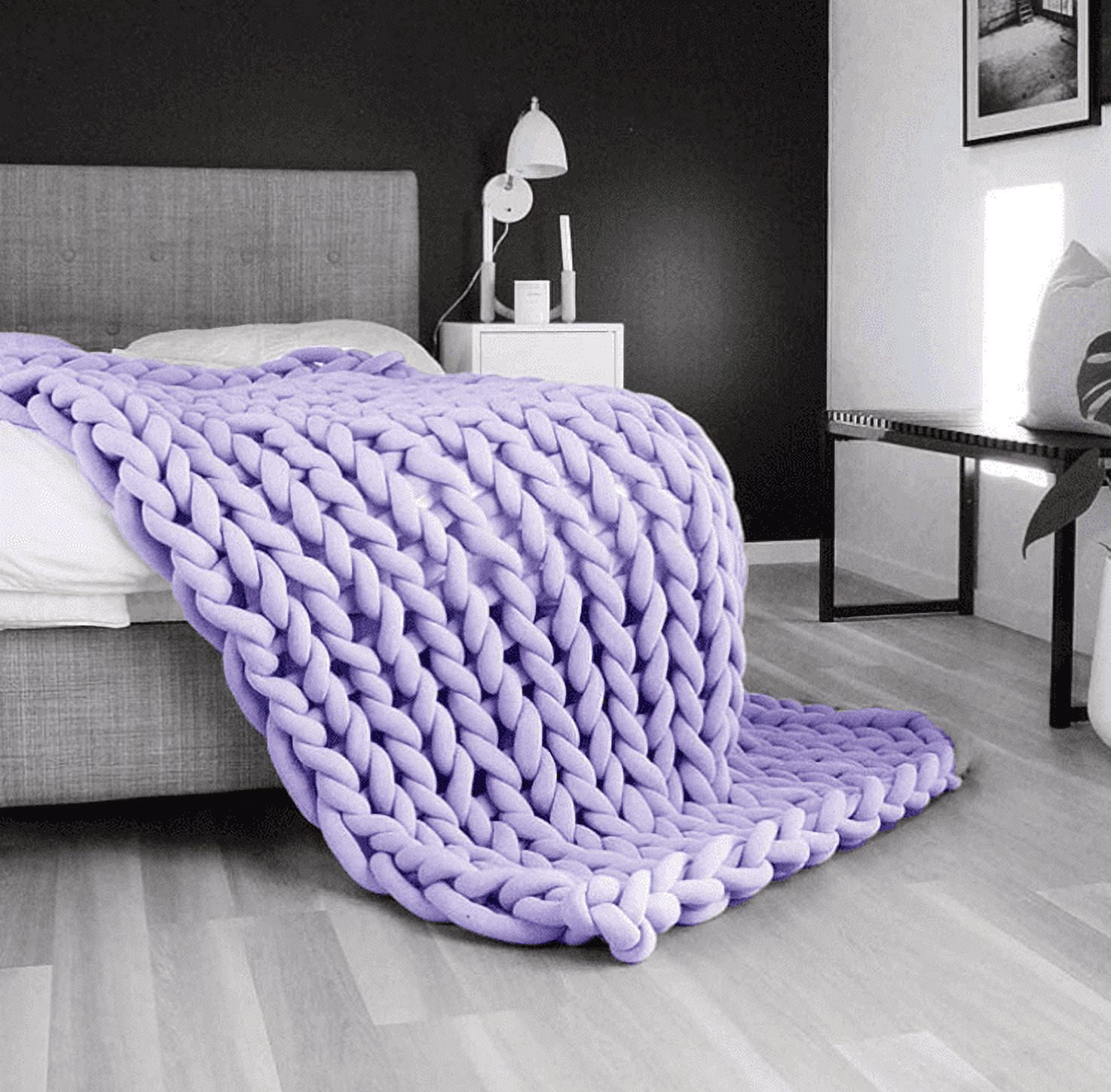 500g Arm Knitting Yarn for Chunky Braided Knot Throw Blanket DIY, Soft Extra Cotton Washable Tube Bulky Giant Yarn