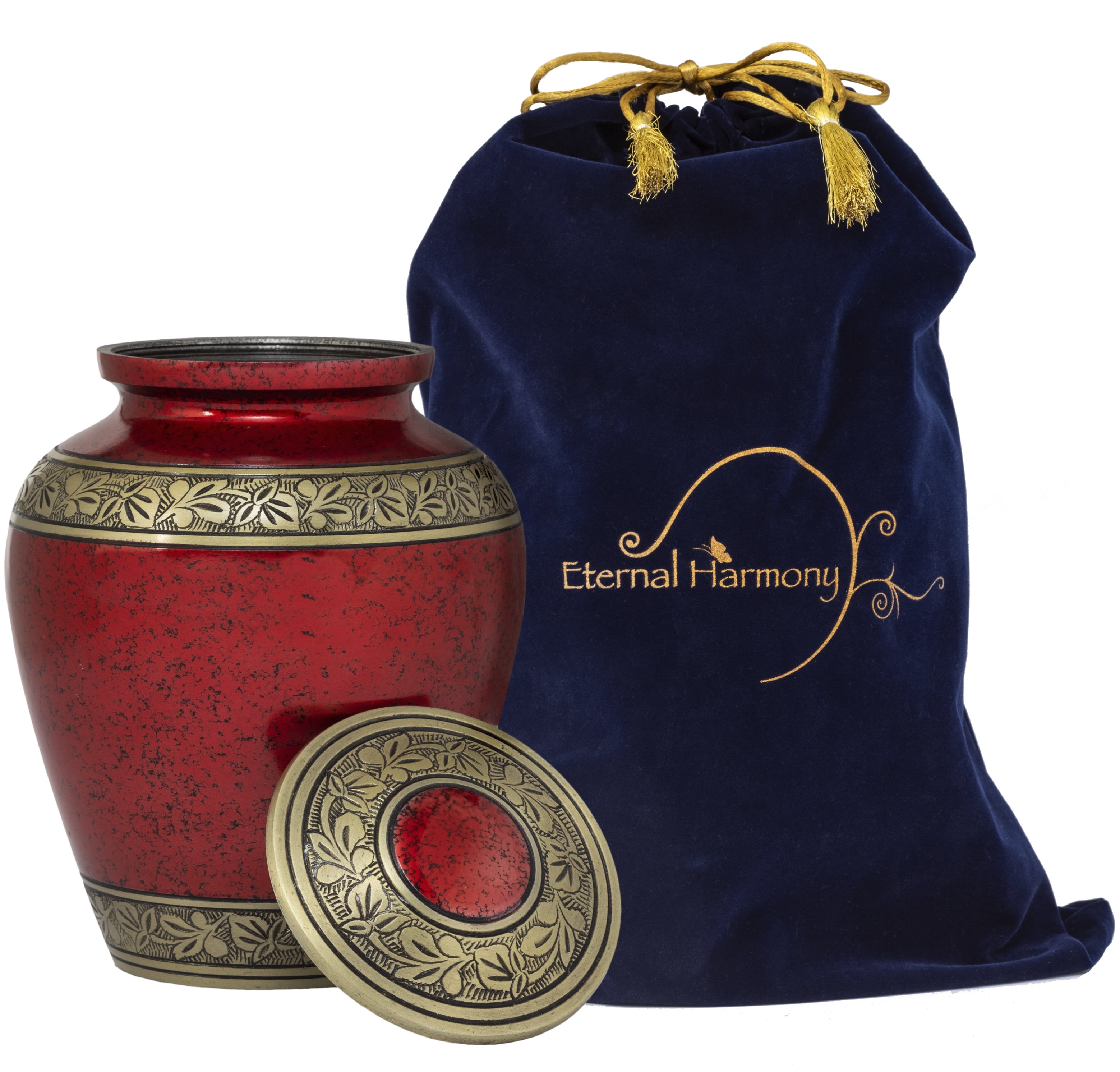 Eternal Harmony Cremation Urn for Human Ashes | Funeral Urn Carefully Handcrafted with Elegant Finishes to Honor and Remember Your Loved One | Adult Urn Large Size with Beautiful Velvet Bag