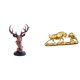 thumbnail image 1 of Figura decorativa de cabeza de ciervo, estatua de animal, adorno de escritorio, escultura de resina grabada, ideal para estanterías, salas de estar y, 1 of 8