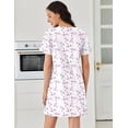 thumbnail image 5 of EKOUAER Cotton Nightgowns for Women Short Sleeve Sleep Shirts Pleated Night Shirts Soft Crew Neck Night Gown, 5 of 6