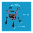 Carex Step 'N Rest Aluminum Rolling Walker For Seniors, Pink, Rollator