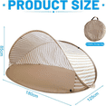 thumbnail image 3 of FHBVT UPF 50+ Automatic Beach Shelter Weatherproof Sun Wind Protection 2-3 Person Spacious Mesh Windows Carry Bag Included For Camping Beach Park Outdoor Family Activities Safe Comfortable, 3 of 6