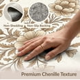 thumbnail image 6 of ODIKA 8'x10' Washable Area Rug Durable, Non-Slip Carpetas Tan Delicate Scrollwork Blossoms Leafy Covering Para for Living Room, Under Sectional, Family, 6 of 7