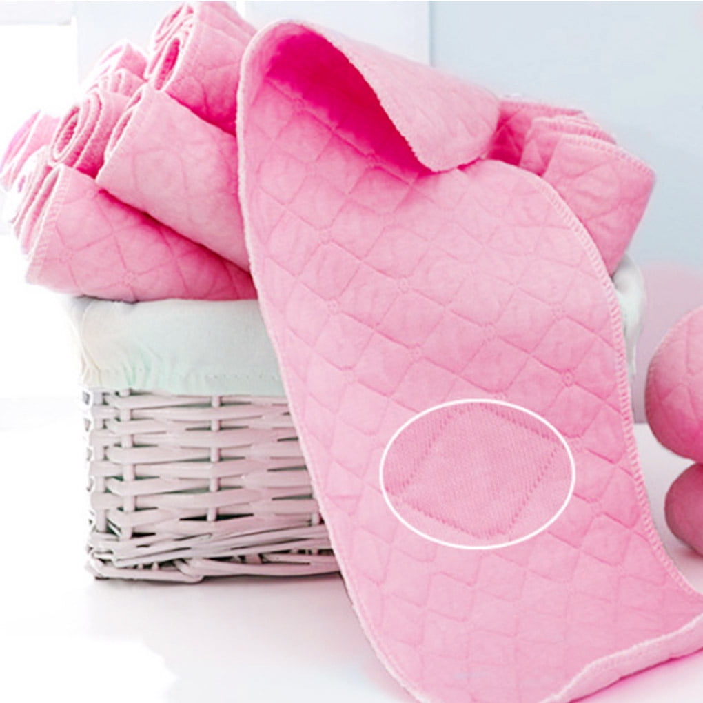 TureClos 10pcs Reusable Baby Diaper Insert Nappy Cloth 3 Layer Washable Ecofriendly Cotton