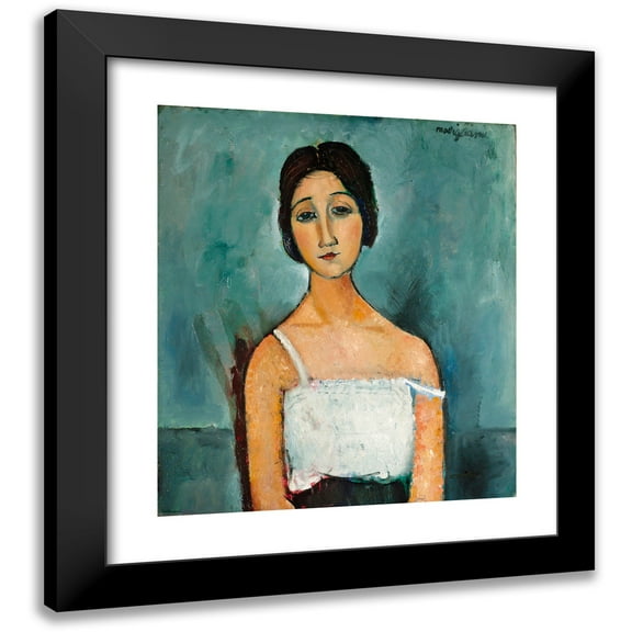 Amedeo Modigliani 12x14 Black Modern Framed Museum Art Print Titled - Christina