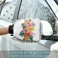 thumbnail image 6 of Microfiber Car Wash Gloves With Chenille & Polyester Terry Scratch-Free Cleaning Elastic Cuffs Flowers Garland, 6 of 8