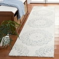 thumbnail image 3 of SAFAVIEH Blossom Brody Medallion Runner Rug, Ivory/Blue, 2'3" x 8', 3 of 9