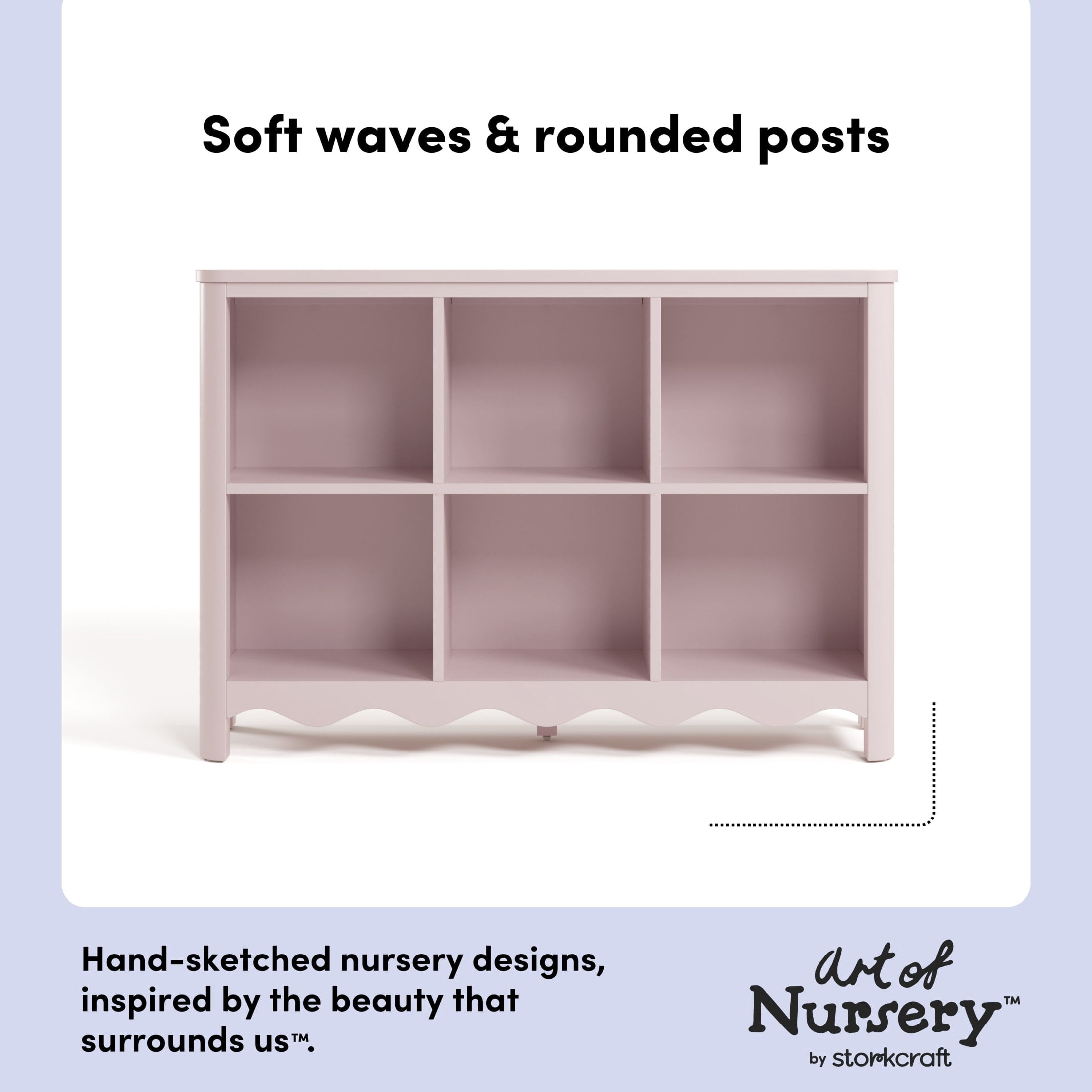 Art of Nursery by Storkcraft Casablanca 6 Cube Organizer Kids Bookcase - Blush