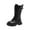Black, variant on MEZZALL Stylish Girls Winter Boots With Warm Students Classic UK Design Fashionable Long Boots For Young Girls Solid Color Classic Teen Shoes