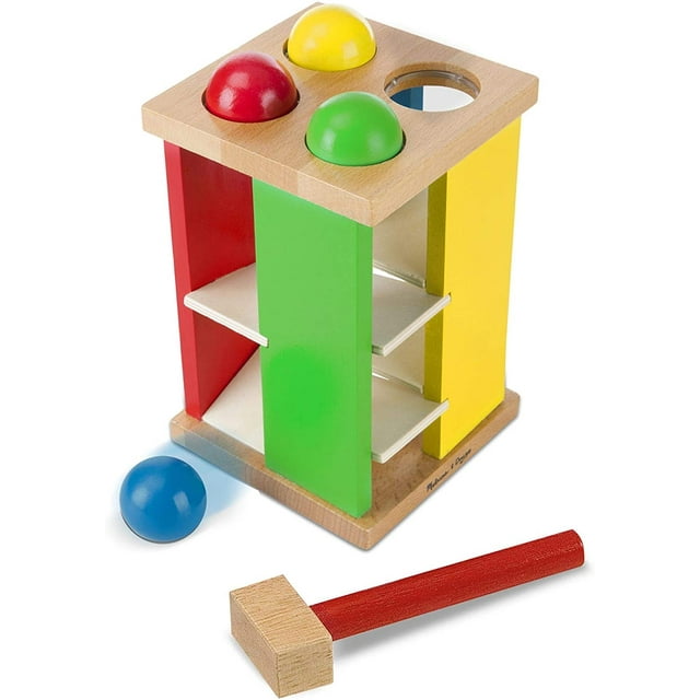 Juguete Torre de Libra y Rollo Melissa & Doug con 4 Pelotas Madera Infantil
