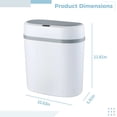 thumbnail image 4 of Touchless Slim Trash Can, Automatic Trash Can with Flip-up Lid, Motion Sensor Garbage Can for Tight Space Living Room Bedroom Bathroom Kitchen, White & Grey, 4 of 5