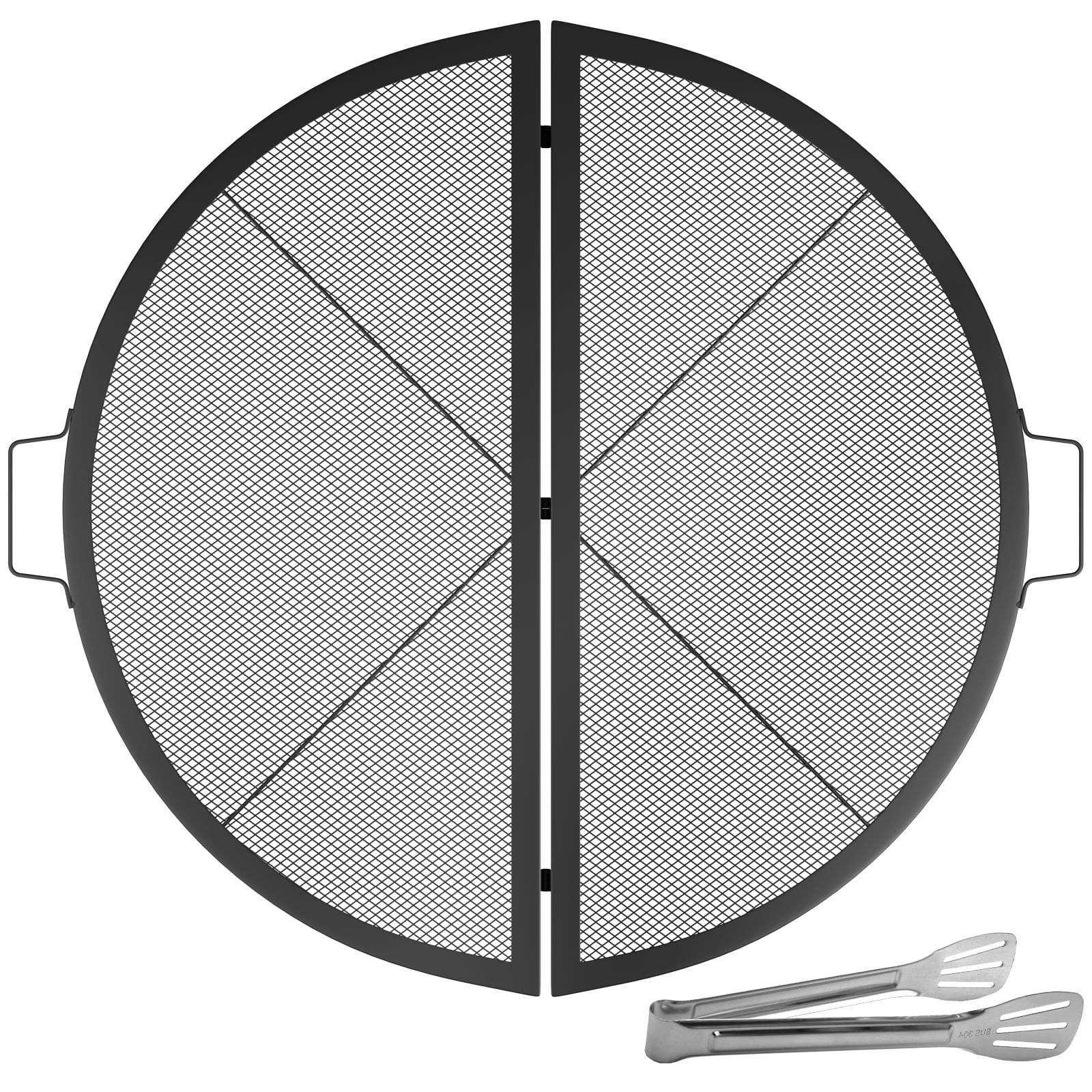 VEVOR Fire Pit Grill Grate, Foldable Round Cooking Grate, Heavy Duty X