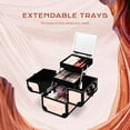 thumbnail image 5 of Byootique Rolling Makeup Train Case Trolley w/ Cube Case Cosmetic Organizer Pink, 5 of 8