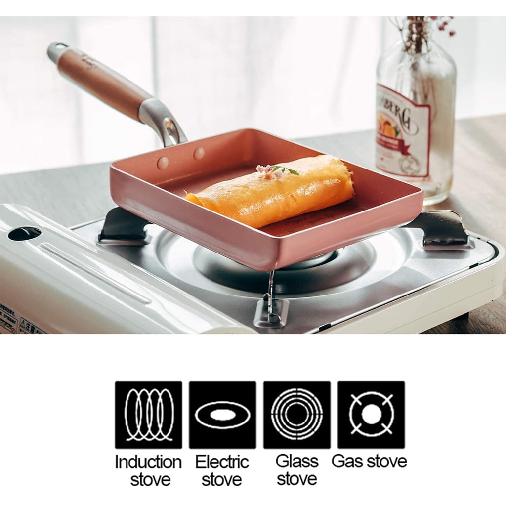 Geemin Square Fry Pan Steak Pot Non Stick Stainless Steel Material Wok Pan with Handle for Home Induction Electric Gas Cooktop