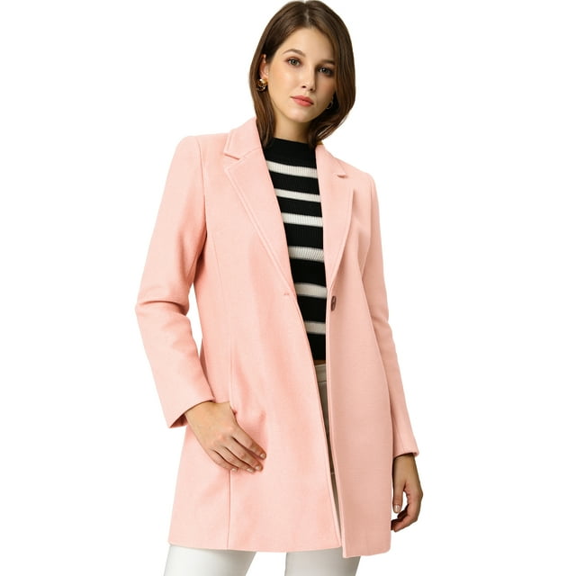 INSPIRE CHIC Women's Classic Notched Lapel Long Sleeve Longline Overcoat