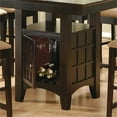thumbnail image 2 of BOWERY HILL Counter Height Square Dining Table with Wine Storage Base and Integrated Lazy Susan in Cappuccino, 2 of 5