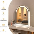 thumbnail image 3 of Swafrrt Arch Makeup Mirror with Lights, 20x24inch Vanity Mirror, Lighted Makeup Mirror, 3 Color Modes, Dimmable Light, HD 4MM Shatter-Proof Mirror, 3 of 8
