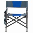 thumbnail image 4 of 1-Piece Padded Folding Outdoor Chair, Aluminum, 400lbs Capacity, Side Table, Storage Pockets, Beach Chair, Camping Chair, Lawn Chair, No Installation, for Picnics, Fishing, Indoor, Blue+Grey, 4 of 9
