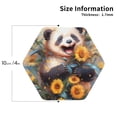 thumbnail image 2 of Pofeuu Elegant Cute Panda Sunflower Print Coasters for Drinks, 4Pack PU Leather Coasters, Bar Drink Coasters for Tabletop Protection, Furniture from Damage-Hexagon, 2 of 6