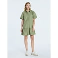 thumbnail image 2 of Free Assembly Women’s and Women's Plus Cotton Ruffle Mini Dress with Puff Sleeves, Sizes XS-4X, 2 of 5