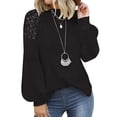 thumbnail image 1 of Women’s Long Sleeve Tops Lace Casual Loose Blouses T Shirts Ladies Elegantes T-shirts Business Casual Tops for Works, 1 of 5