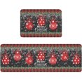 thumbnail image 2 of Kitchen Rug Mat Merry Christmas Colored Lights Berry, Set of 2, Anti-Fatigue Non-Skid Washable Kitchen Runner Rugs, Xmas Vintage Wooden Board Soft Rug for Kitchen, Floor, Front of Sink, Laundry, 2 of 6