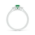 thumbnail image 2 of Angara Natural 0.6 Ct. Emerald with Diamond Classic Ring in 14K White Gold for Women (Ring Size: 11.5), 2 of 11