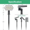 thumbnail image 5 of Solar Spot Lights 92 LED Outdoor Garden Landscape Pathway Wall Lights Waterproof for Patio Pathway L, 5 of 5