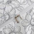 thumbnail image 6 of 100% Cotton Floral Duvet Cover Set Queen Size, Ink Style Gray Sketch Floral Bedding, 3 Pcs with Zipper Closure & Corner Ties, Soft Breathable Duvet Cover for All Seasons, 6 of 6