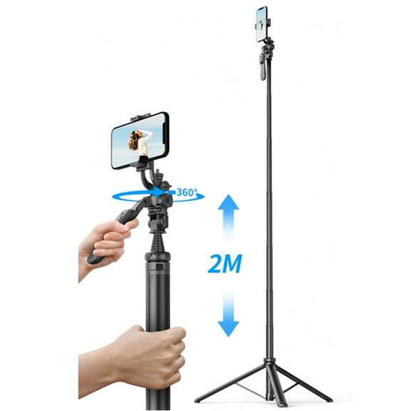 Multifunctional Selfie Stick Tripod  with Wireless Remote Control 2m Balanced and stable shooting multifunctional expansion for iPhone Samsung Camera
