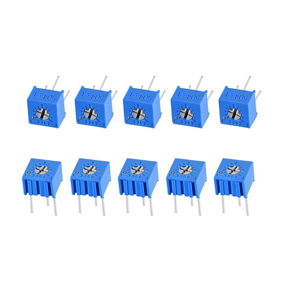 Uxcell 3362 Trimmer Potentiometer 500K Ohm Top Adjustment Variable Resistors 10pack