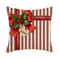 thumbnail image 2 of Kumdkd Christmas Pillow Covers - Snowman & Tree Holiday Print Linen Cushion Case (17.7"x17.7"), Red Decorative Pillowcase with Invisible Zipper for Home/Office, 2 of 6