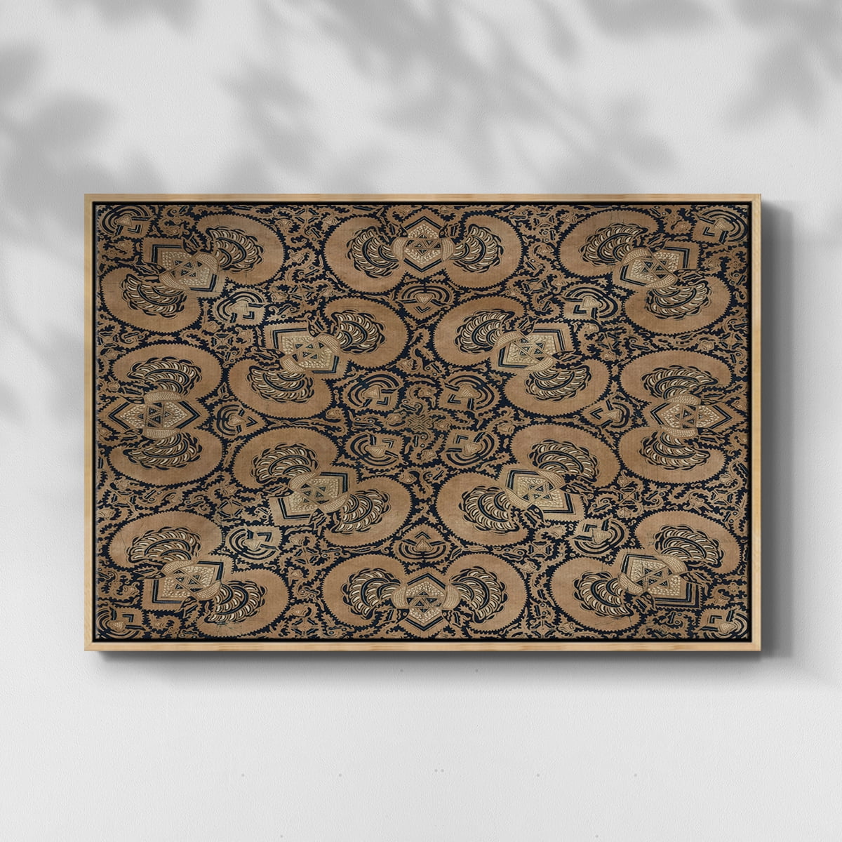 Vintage Abstract Print-III Framed in Natural Wood Wood Gallery Wrapped Canvas 25 in. x 37 in.