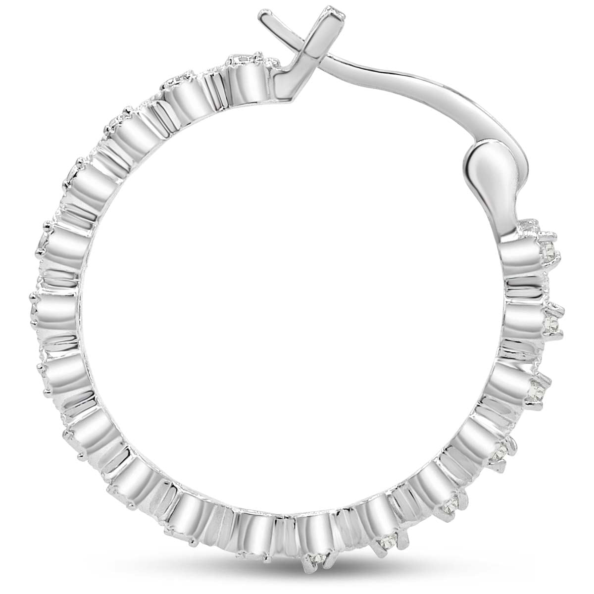 SuperJeweler 1/4 Carat Diamond Hoop Earrings, 3/4 Inch For Women