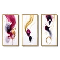 thumbnail image 2 of Designart "Fluidity Exquisite Magenta Ink Clouds V" Abstract Painting Framed Wall Art Set Of 3 - Gold Modern Frame Gallery Wall Set For Home Decor, 2 of 6