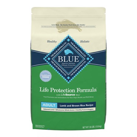 UPC: 0859610000371 | Blue Buffalo Life Protection Formula Lamb and Brown Rice Dry Dog Food for Adult Dogs Whole Grain 30 lb. Bag