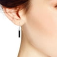 thumbnail image 2 of Simplicity Dangle Bar Synthetic Black Onyx Sterling Silver Earrings, 2 of 5