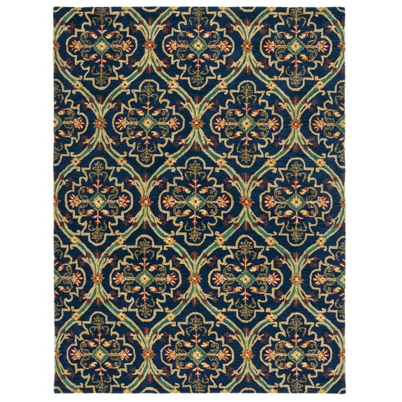 SAFAVIEH Heritage Tana Floral Area Rug, Navy/Yellow, 8' x 10'