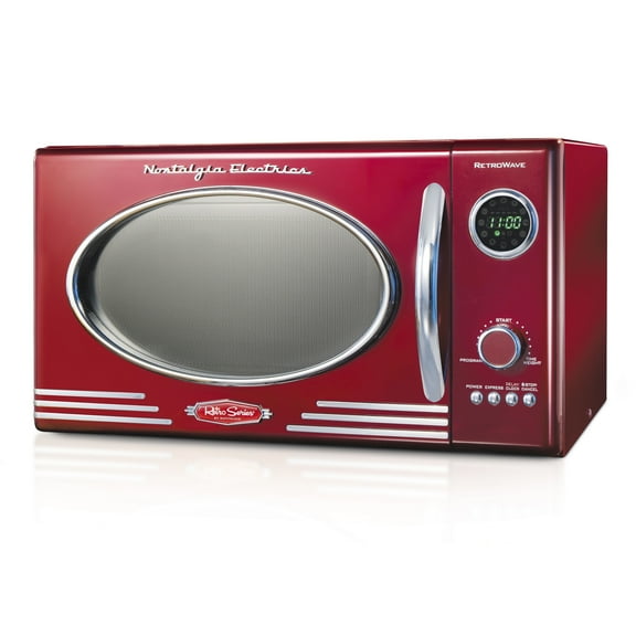 Nostalgia Retro 0.9 Cu. ft. 800-Watt Countertop Microwave Oven, Red