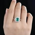 thumbnail image 6 of Eclet Jewels White Gold Over 14k Silver Diamond Ring - Emerald Cut Excellent 1.9 Ct Diamond Ring For Women's - Emerald set in a Silver Ring for Women's - Green Sapphire Engagement Rings for Her, 6 of 9