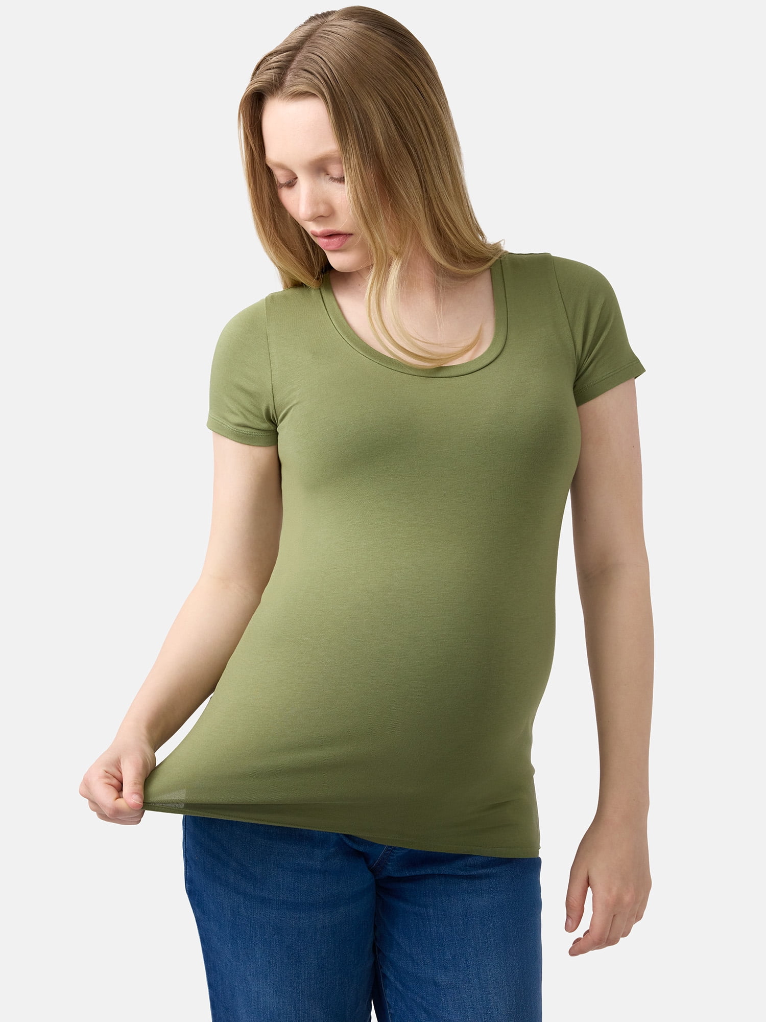 Ingrid & Isabel For Every Belly Women’s Maternity Fitted Scoop Tee, Sizes S-XXL
